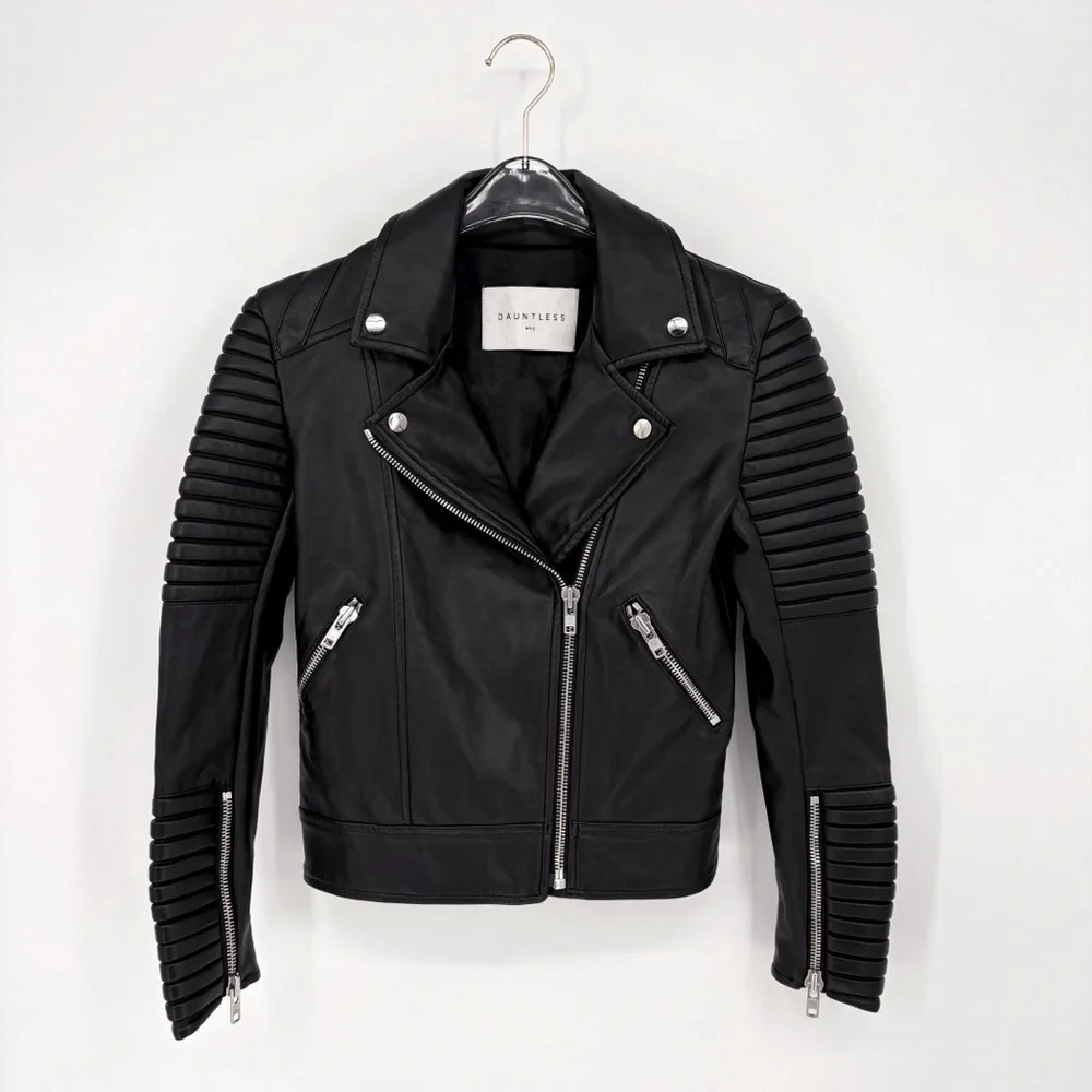 DAUNTLESS NYC | Vegan Leather Moto Biker Jacket in Black | S - Picture 5 of 14